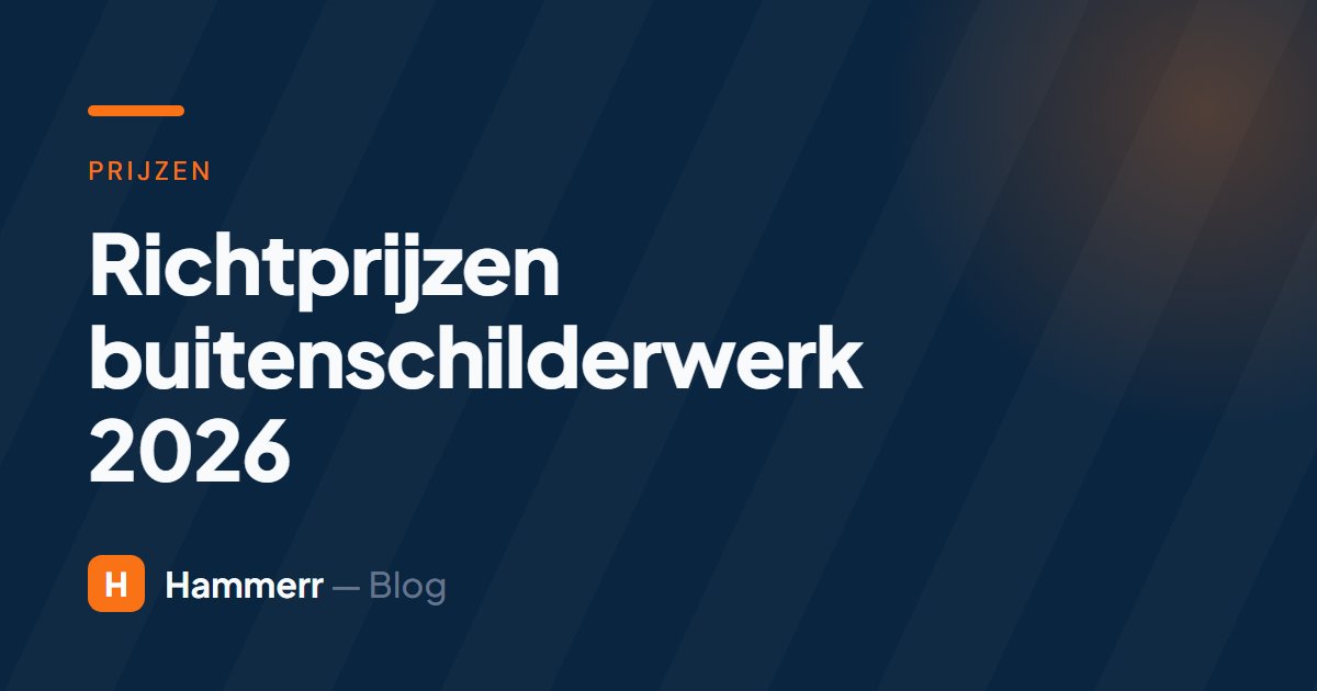 Richtprijzen buitenschilderwerk 2026: per raam, deur en meter